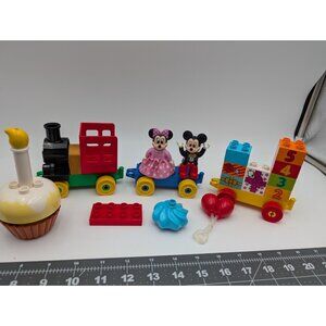 Lego Duplo Mickey Minnie Mouse Birthday Train Cupcake Balloon Lot